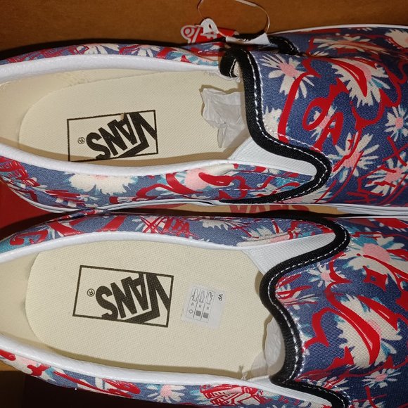 Vans Men's 10.5 Classic Slip-On Crew Floral/Red VN0A4BV31JA - Picture 10 of 12
